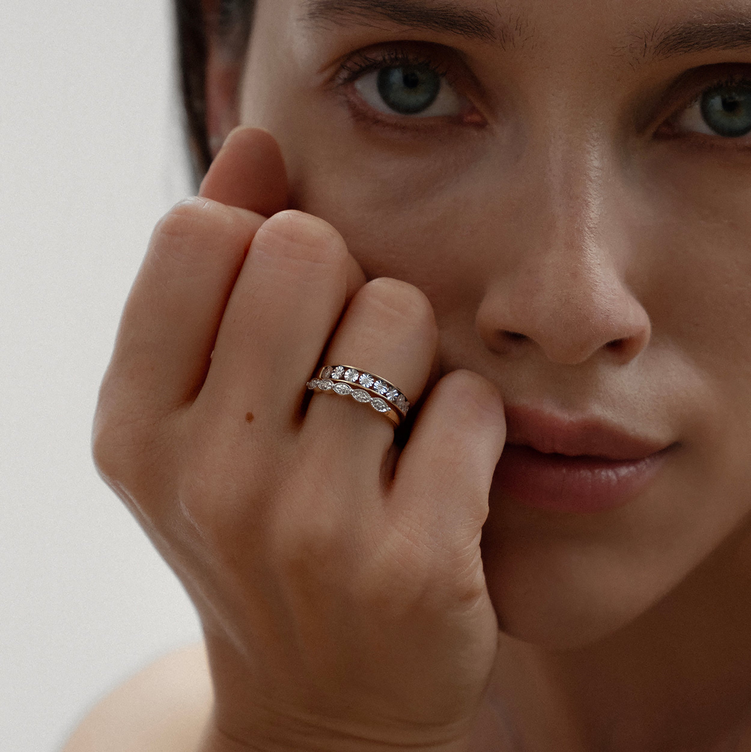 Channel Set Lab Diamond Eternity Ring 0.05ct in 9K Gold